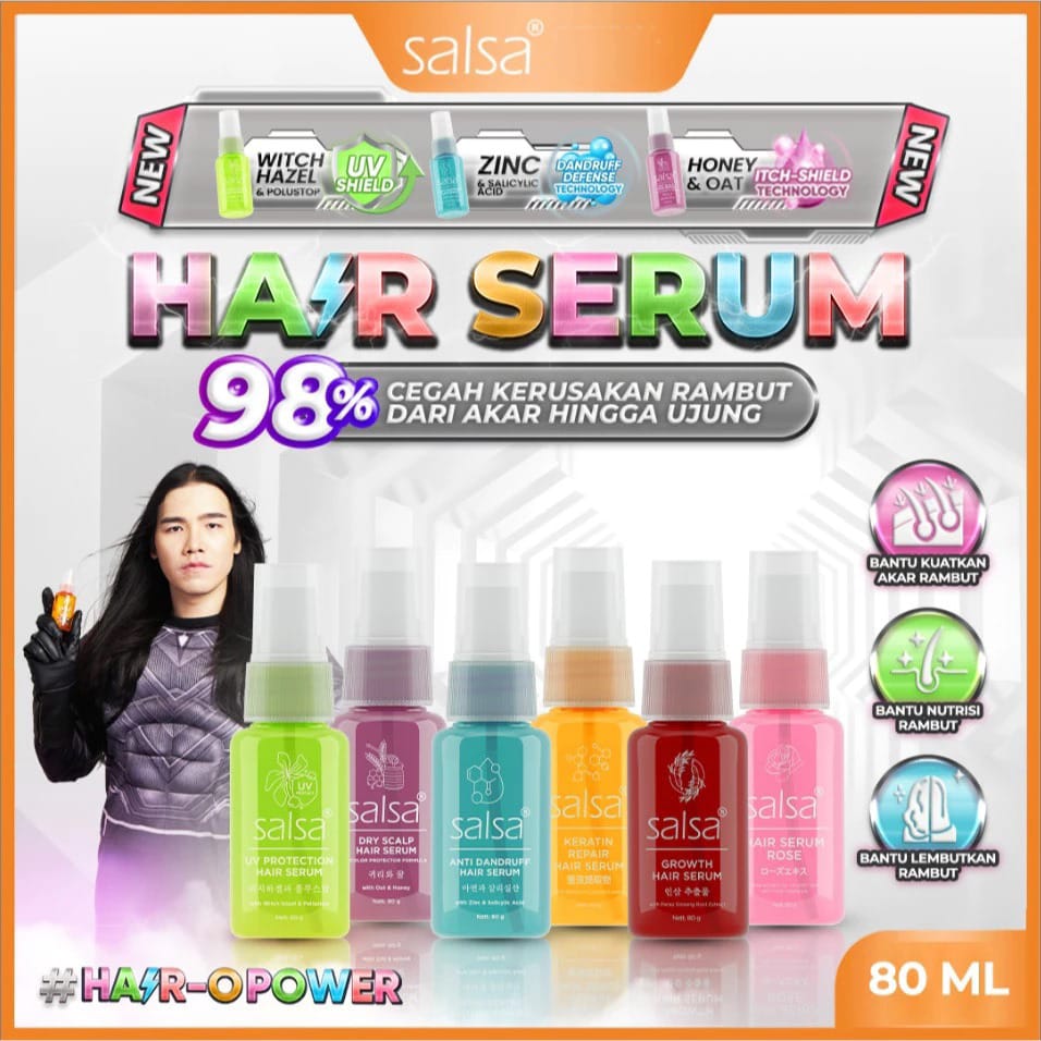 SALSA Hair Serum Spray 80ml - Keratin Repair (Kuning) - Serum Perawatan Rambut SALSA Hair Serum Spray 80ml - Keratin Repair (Kuning) - Serum Perawatan Rambut
