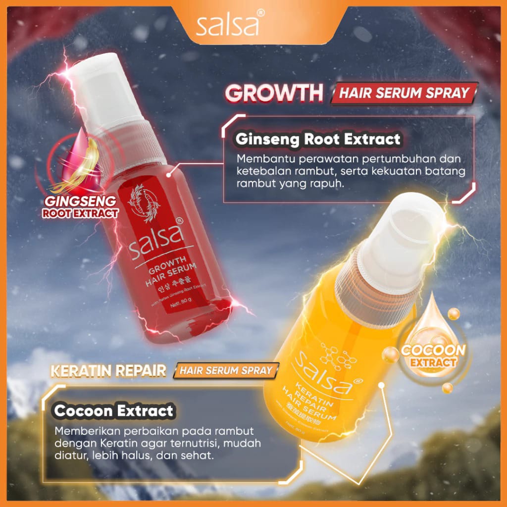 SALSA Hair Serum Spray 80ml - Keratin Repair (Kuning) - Serum Perawatan Rambut SALSA Hair Serum Spray 80ml - Keratin Repair (Kuning) - Serum Perawatan Rambut