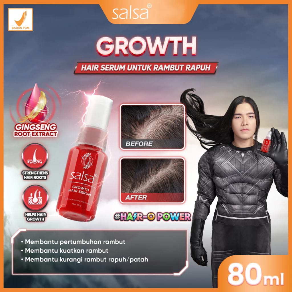 SALSA Hair Serum Spray 80ml - Growth (Merah) - Serum Perawatan Rambut