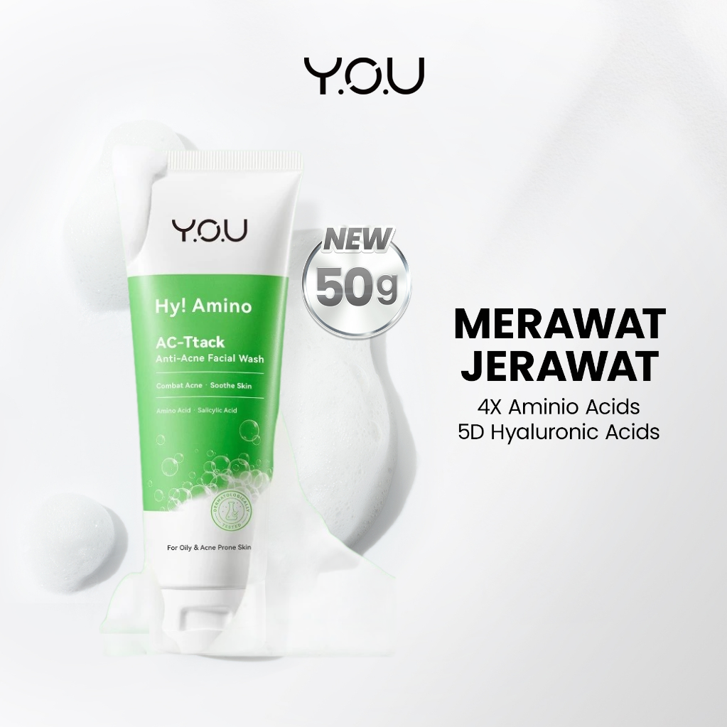 YOU Hy! Amino AC-Ttack Anti-Acne Facial Wash 50gr (Hijau)