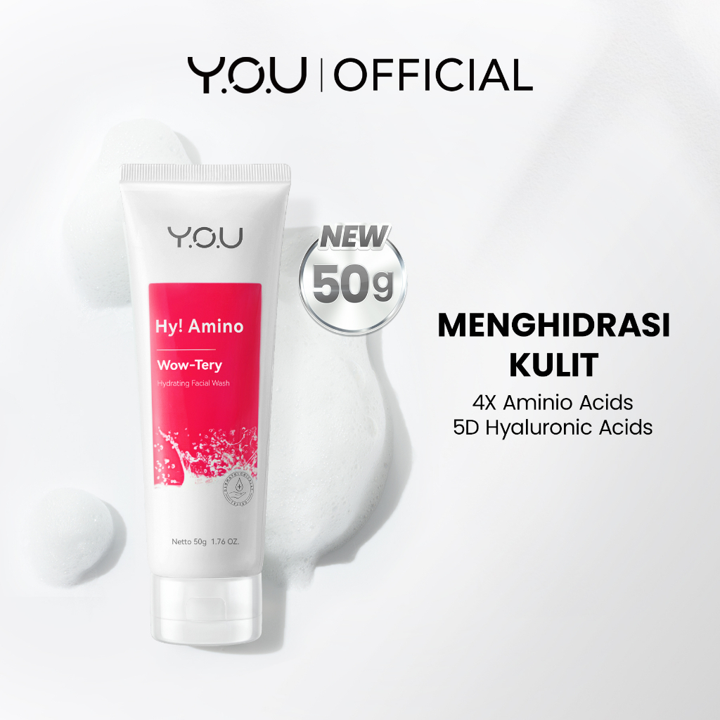 YOU Hy! Amino Wow-Tery Hydrating Facial Wash 50gr (Pink) * YOU Hy! Amino Wow-Tery Hydrating Facial Wash 50gr (Pink) *