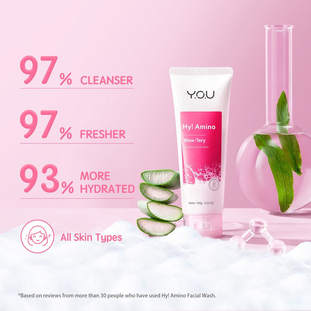 YOU Hy! Amino Wow-Tery Hydrating Facial Wash 50gr (Pink) * YOU Hy! Amino Wow-Tery Hydrating Facial Wash 50gr (Pink) *