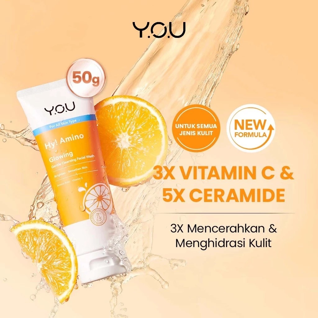 YOU Hy! Amino Glowing Gentle Cleansing Facial Wash 50gr (Orange)