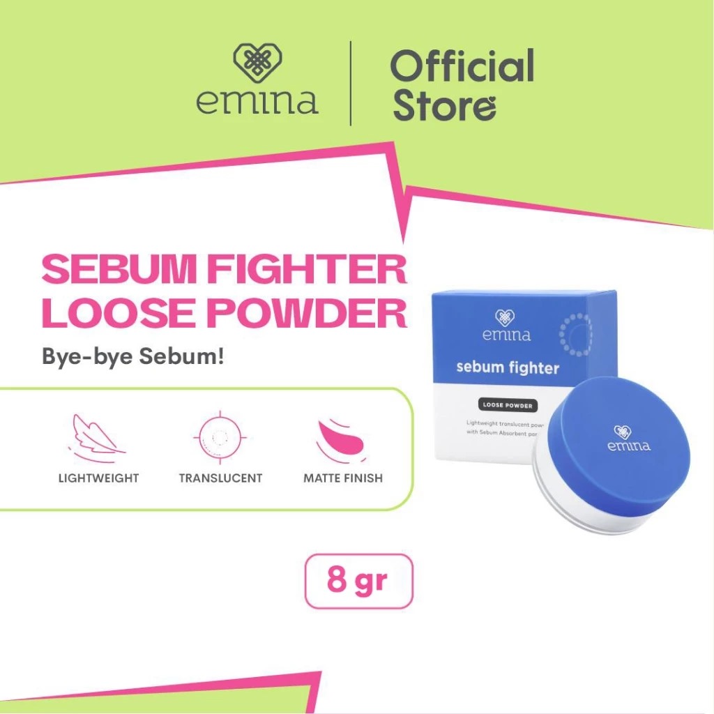 Emina Ms. Pimple Acne Solution Sebum Fighter Loose Powder 8gr Emina Ms. Pimple Acne Solution Sebum Fighter Loose Powder 8gr