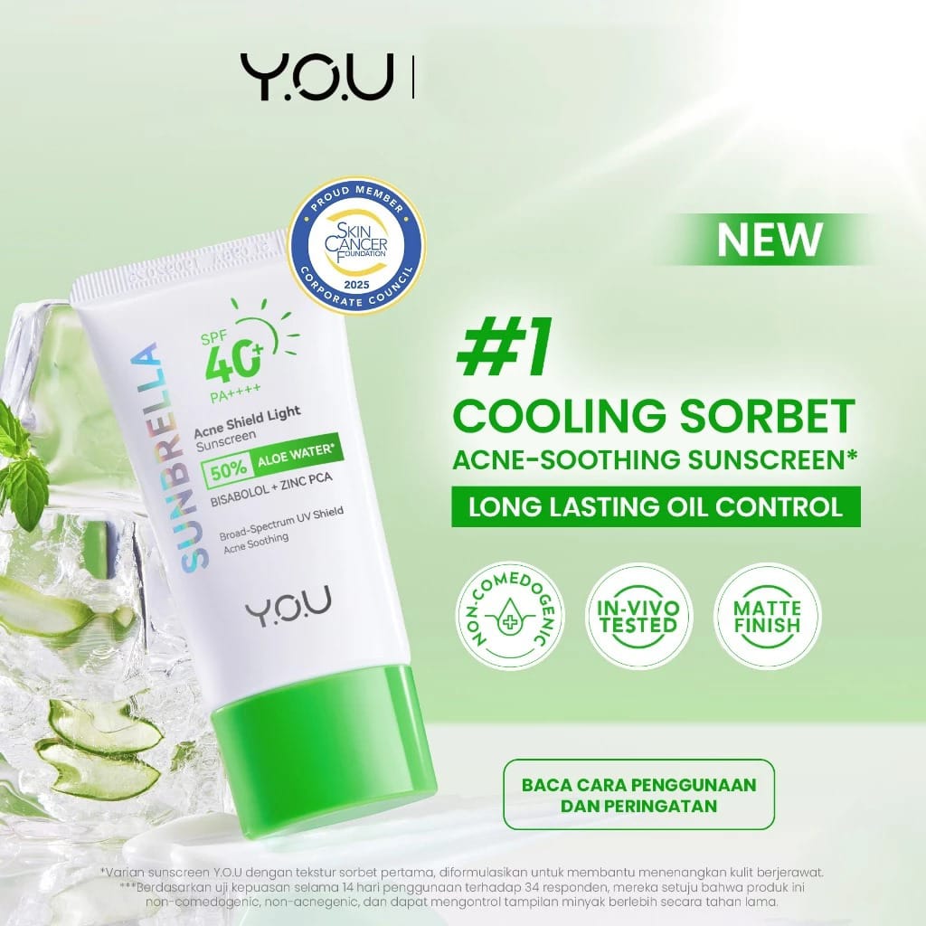 YOU Sunbrella Acne Shield Light Sunscreen SPF40+ PA++++ 30gr