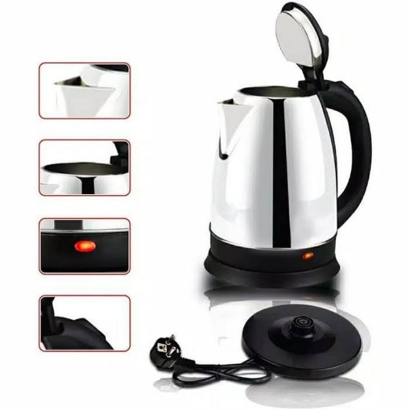 Teko Listrik Pemanas Air 2L (Electric Kettle Stainless Steel)