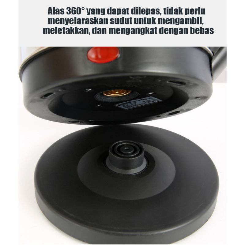 Teko Listrik Pemanas Air 2L (Electric Kettle Stainless Steel)