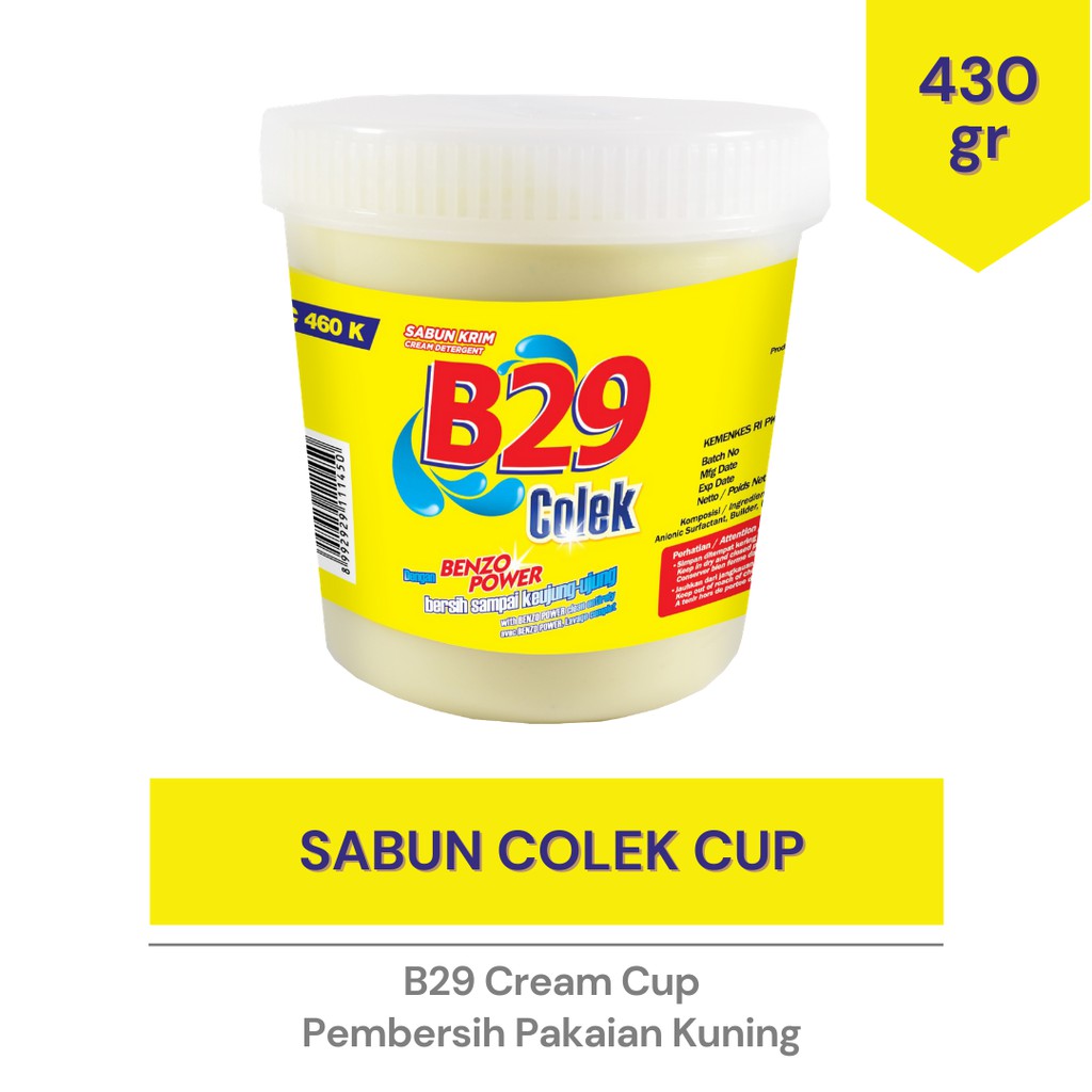B29 Cream Cup Sabun Colek Kuning Pot 430gr