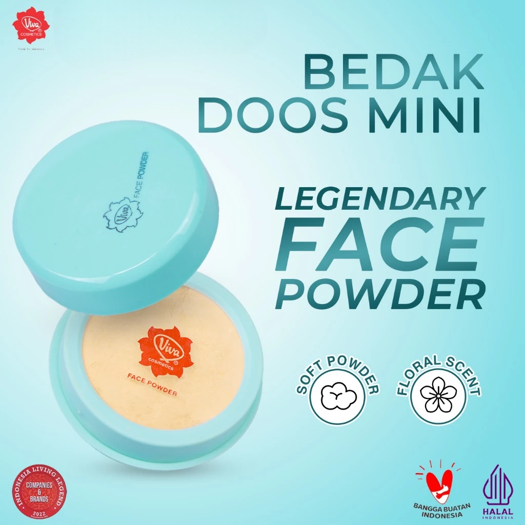 VIVA Bedak Doos Mini Hijau Tabur 25gr - Natural