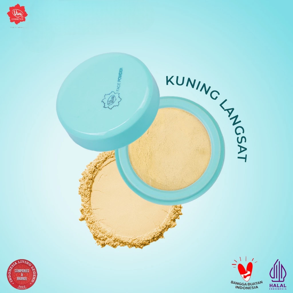 VIVA Bedak Doos Mini Hijau Tabur 25gr - Kuning Langsat