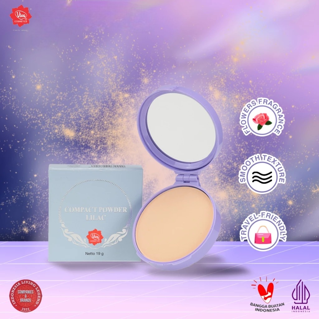 VIVA Compact Powder Lilac 19gr Ungu - Natural