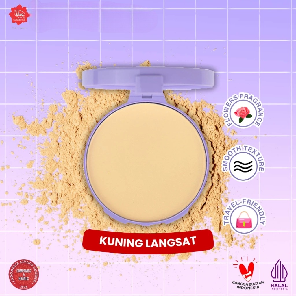 VIVA Compact Powder Lilac 19gr Ungu - Kuning Langsat