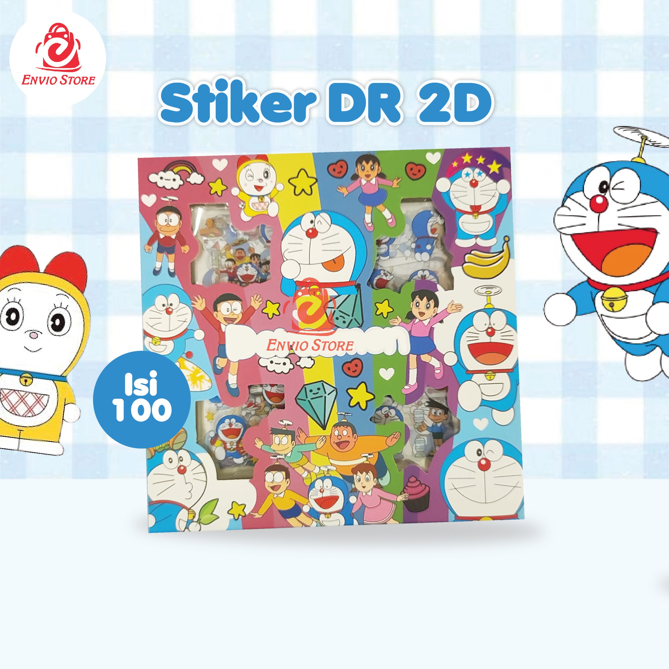 Stiker DORAEMON 2D Isi 100 Waterproof Anti Air