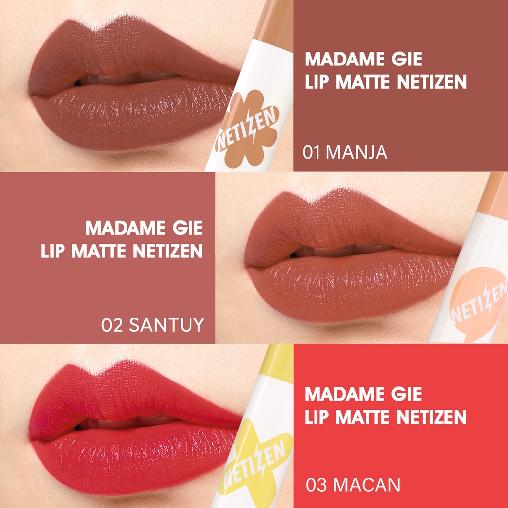 Madame Gie Lip Matte Netizen 1.3ml - 08 Cantik