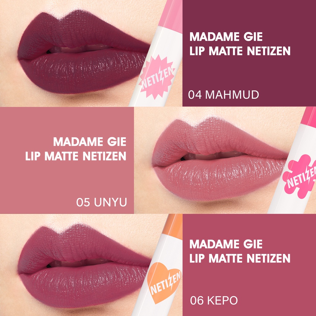 Madame Gie Lip Matte Netizen 1.3ml - 08 Cantik