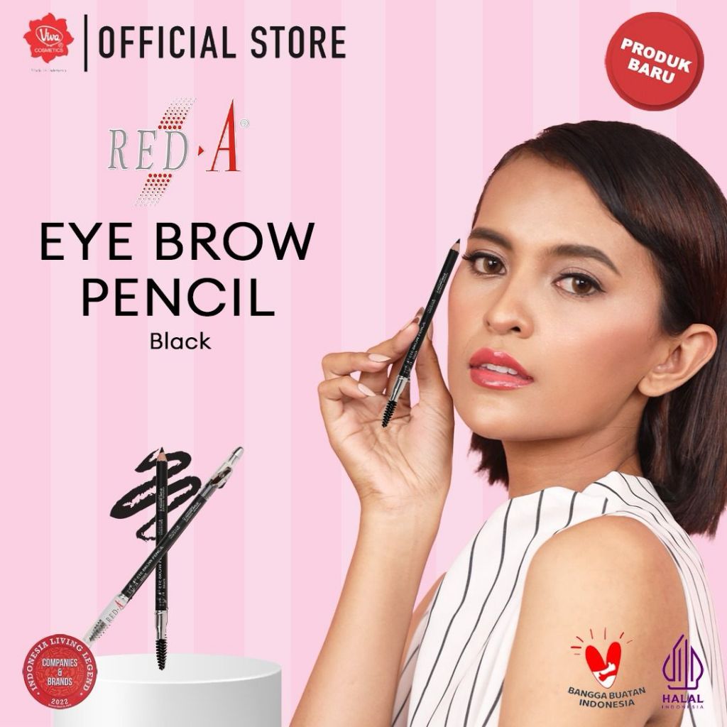 Red-A Eye Brow Pencil 1.1gr (Pensil Alis) - Black