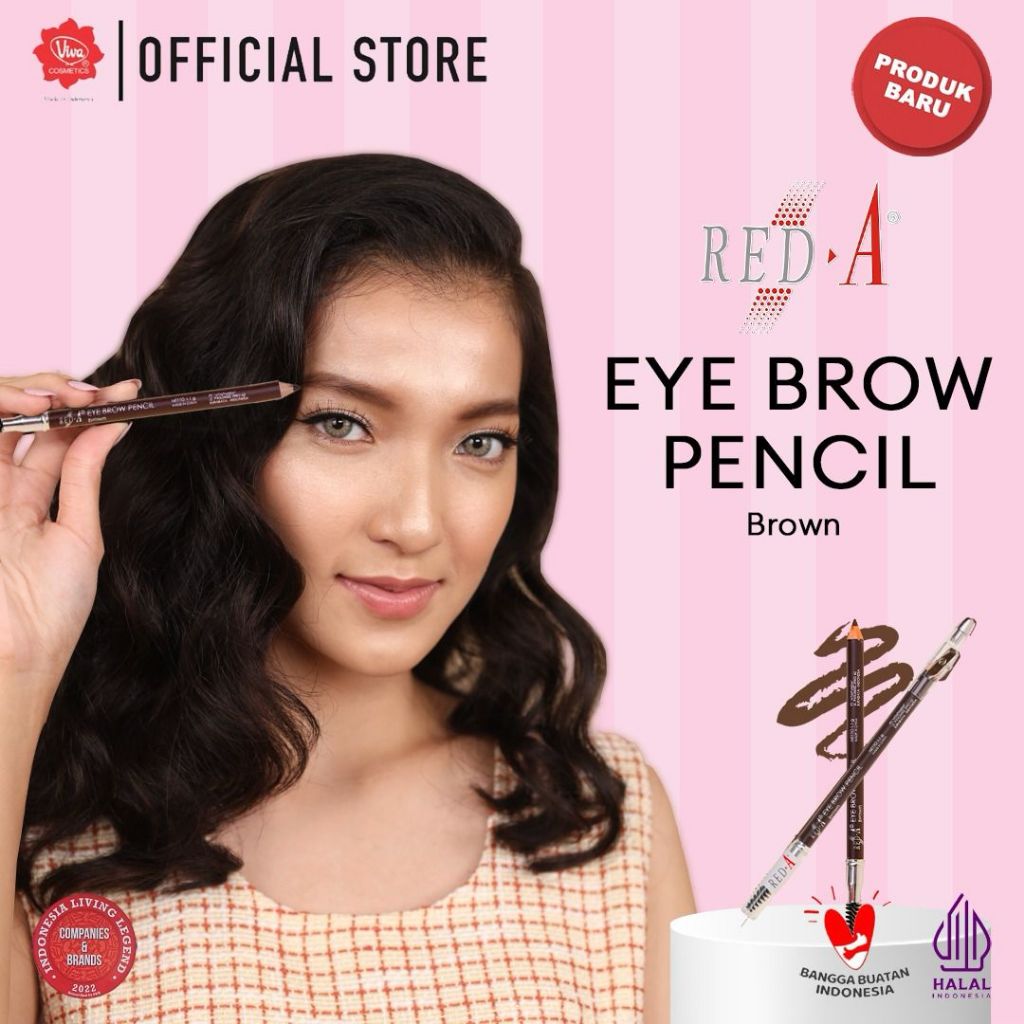 Red-A Eye Brow Pencil 1.1gr (Pensil Alis) - Brown