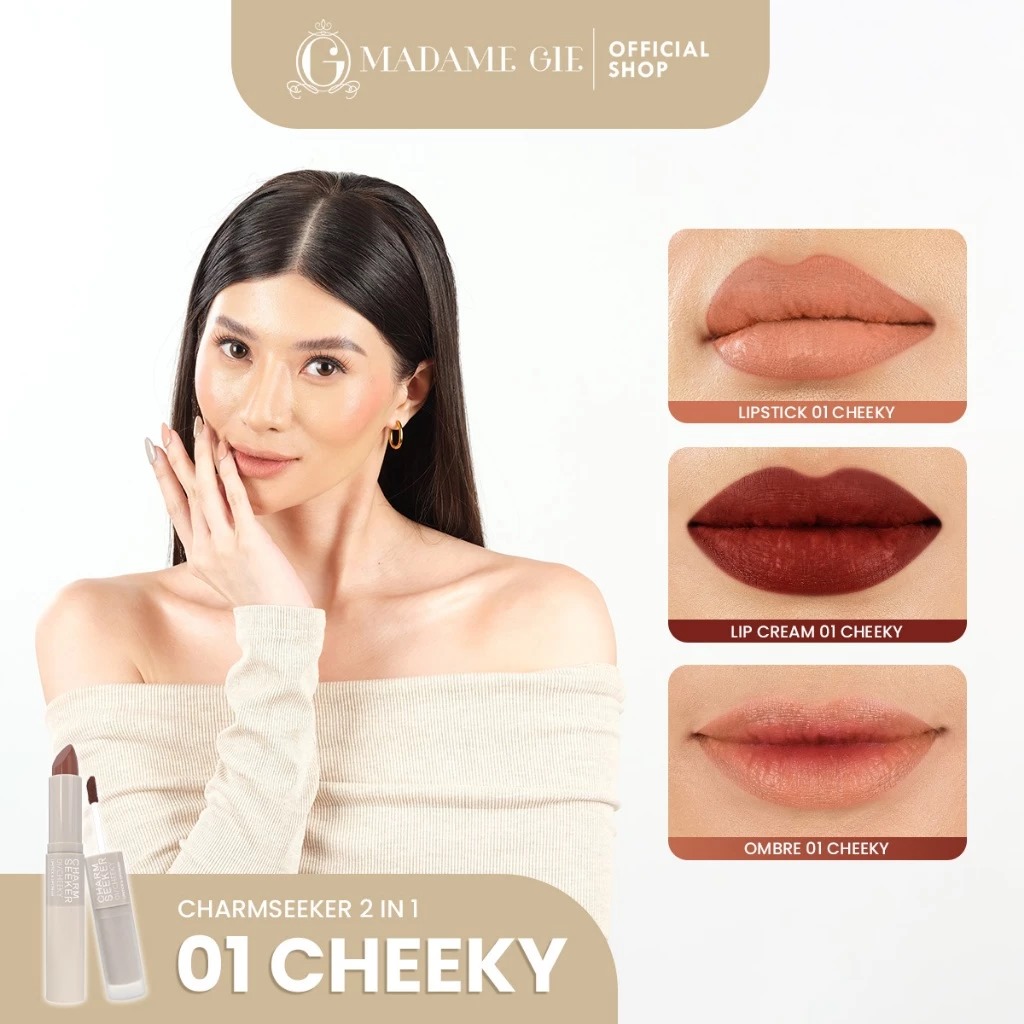 Madame Gie Charmseeker Lipstick & Lipcream - 01 Cheeky Madame Gie Charmseeker Lipstick & Lipcream - 01 Cheeky