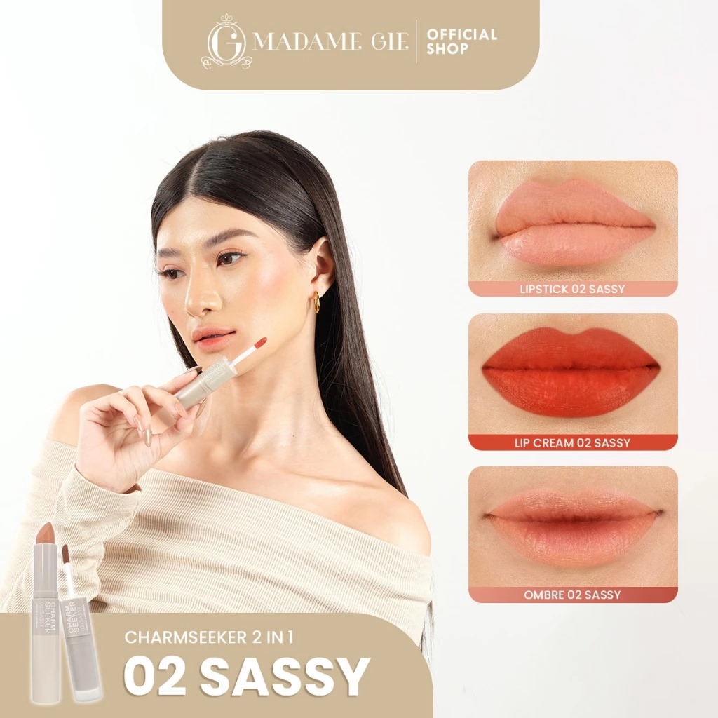 Madame Gie Charmseeker Lipstick & Lipcream - 02 Sassy Madame Gie Charmseeker Lipstick & Lipcream - 02 Sassy