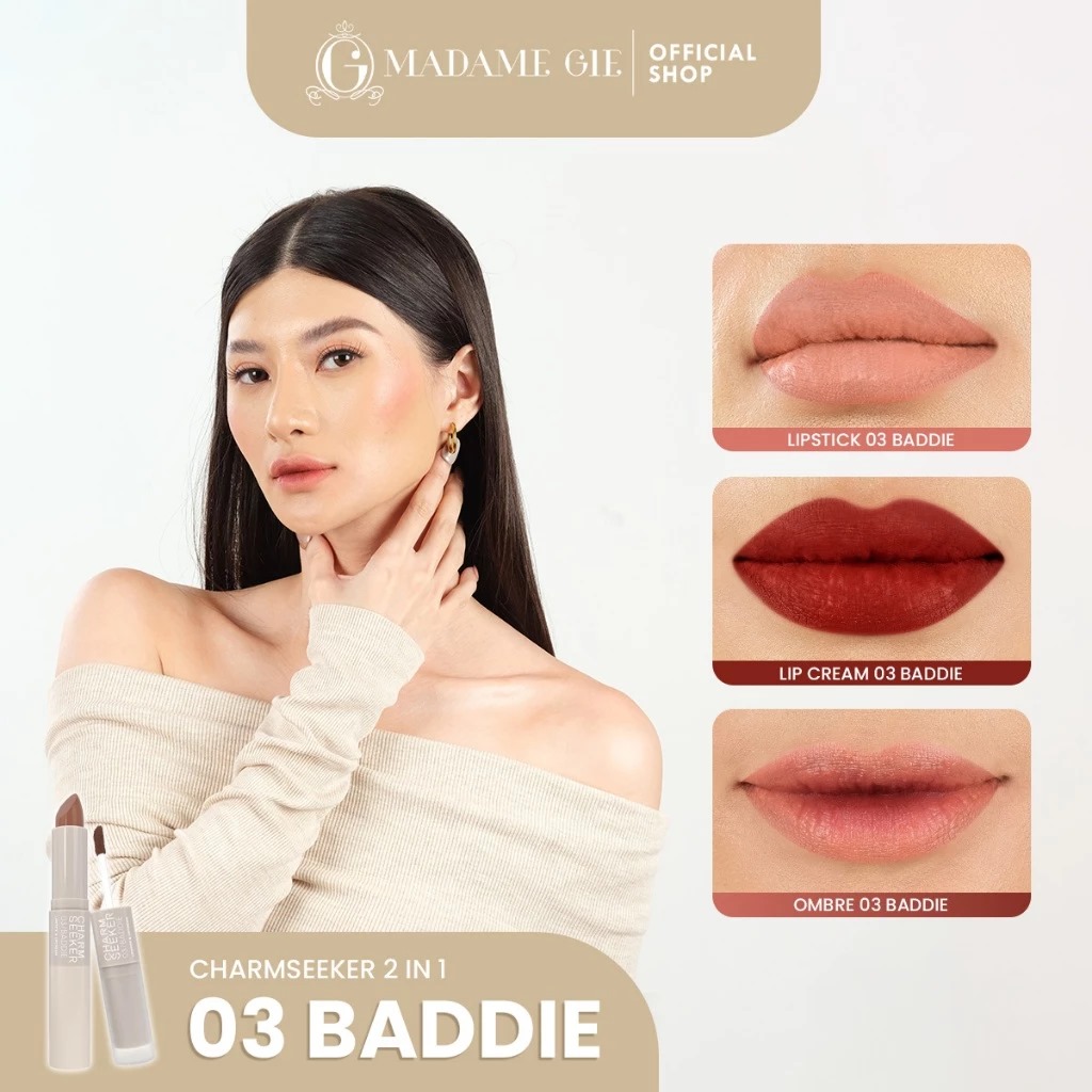 Madame Gie Charmseeker Lipstick & Lipcream - 03 Baddie Madame Gie Charmseeker Lipstick & Lipcream - 03 Baddie