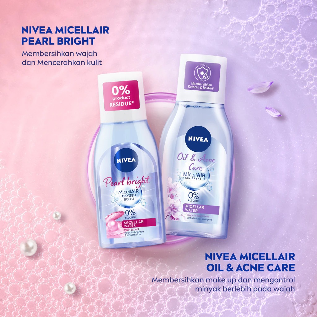 Nivea Micellar Water Micellair Oxygen Boost 125ml - Pearl Bright