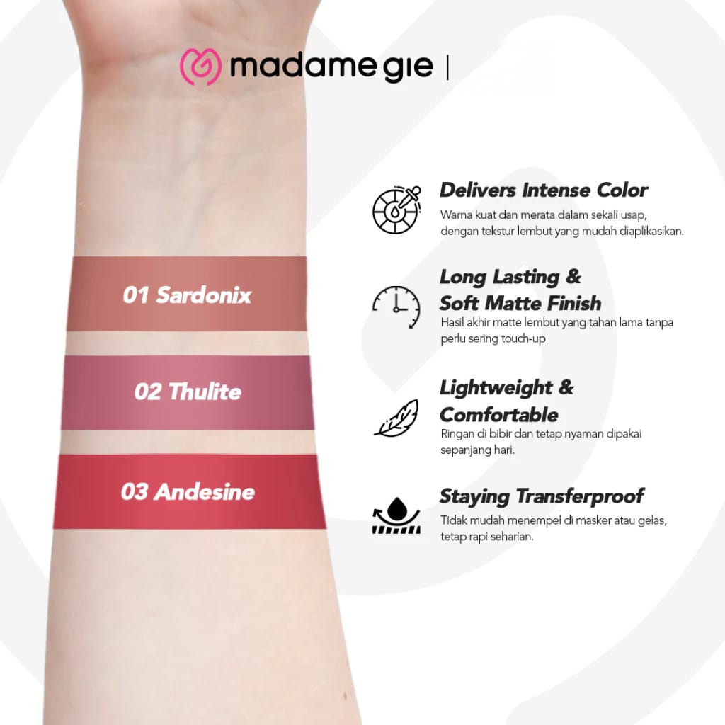 Madame Gie Always On Lip Cream - 02 Thulite