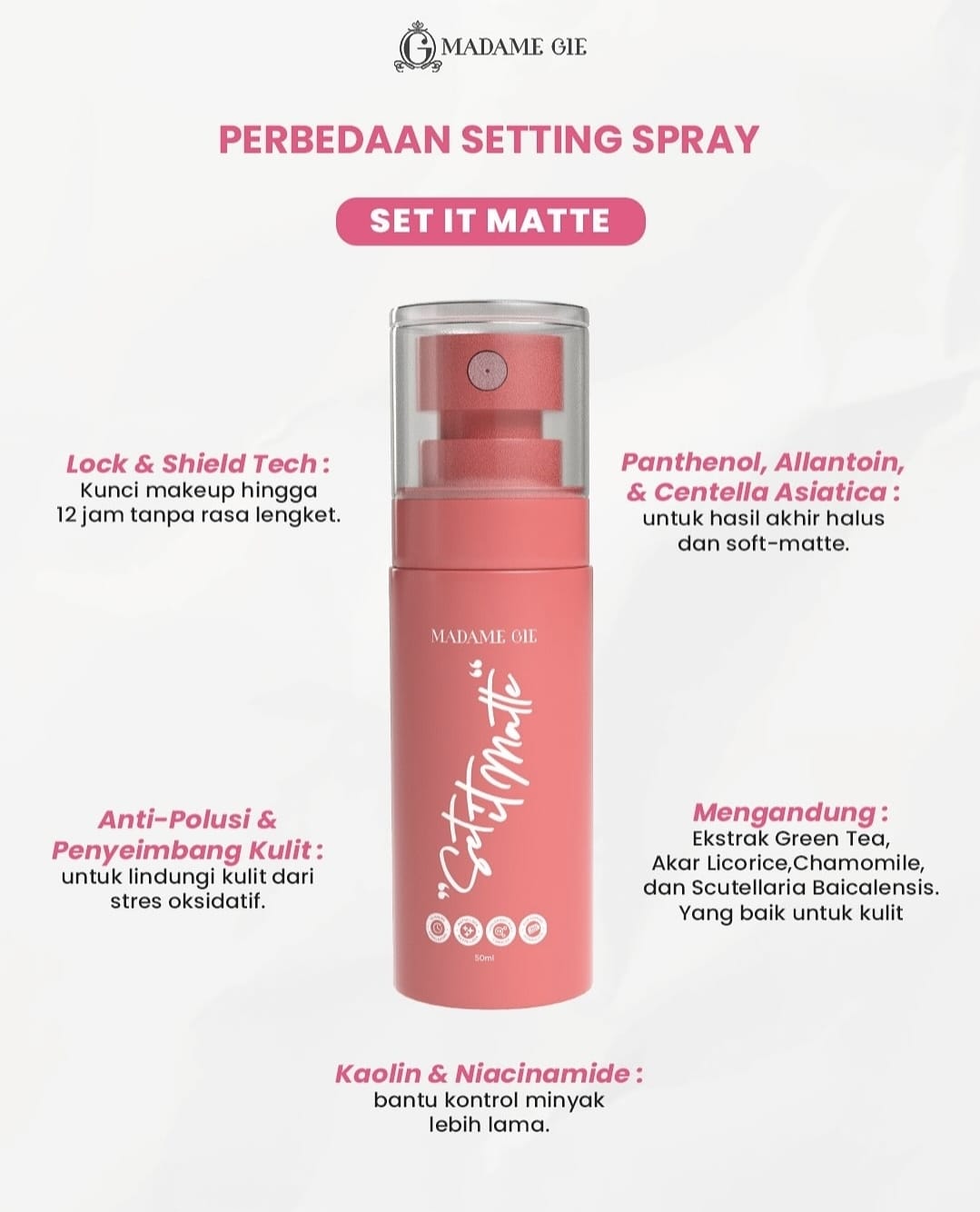 Madame Gie Set It Matte Setting Spray 50ml