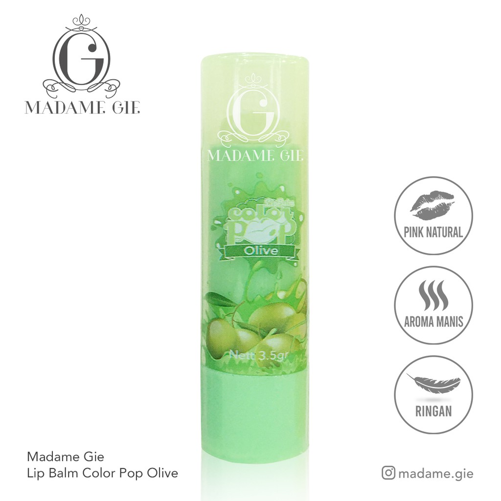 Madame Gie Colorpop Lip Balm Fruity 3.5gr - Olive