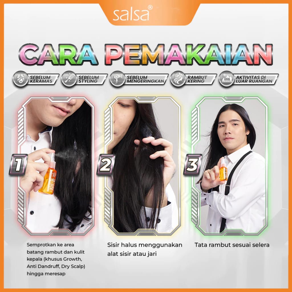 SALSA Hair Serum Perfume Spray Rose 80ml (Pink) - Serum Perawatan Rambut