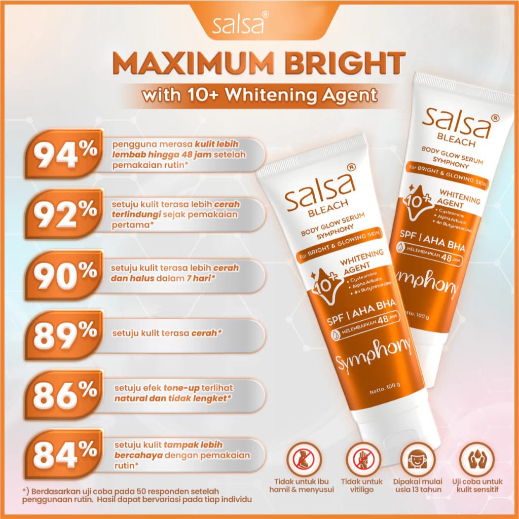 Salsa Bleach Body Glow Serum 100gr - Symphony (for Bright & Glowing Skin)