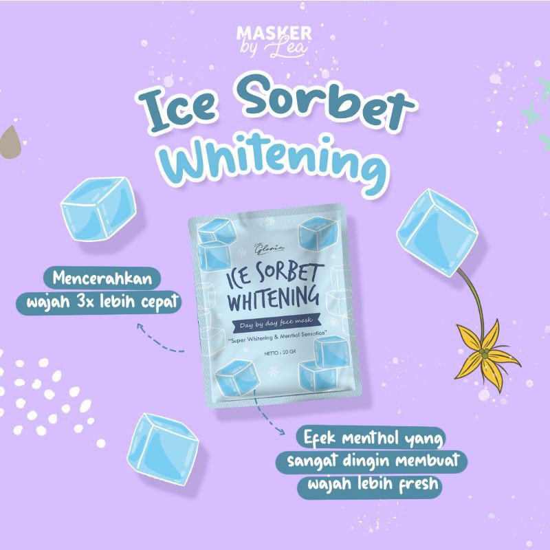 LEA Gloria Masker Bubuk 20gr ICE SORBET WHITENING