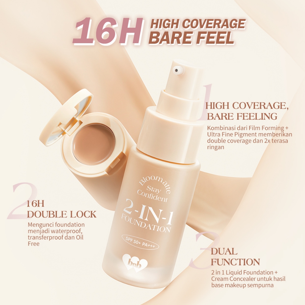 BNB Barenbliss Bloomatte Stay Confident 2in1 Foundation 20ml - MW1 Honey