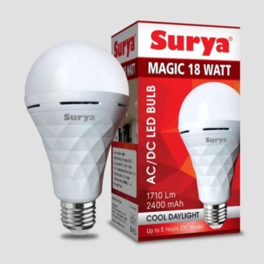 Surya Magic Bohlam LED Emergency AC DC 18 Watt (18W) Surya Magic Bohlam LED Emergency AC DC 18 Watt (18W)