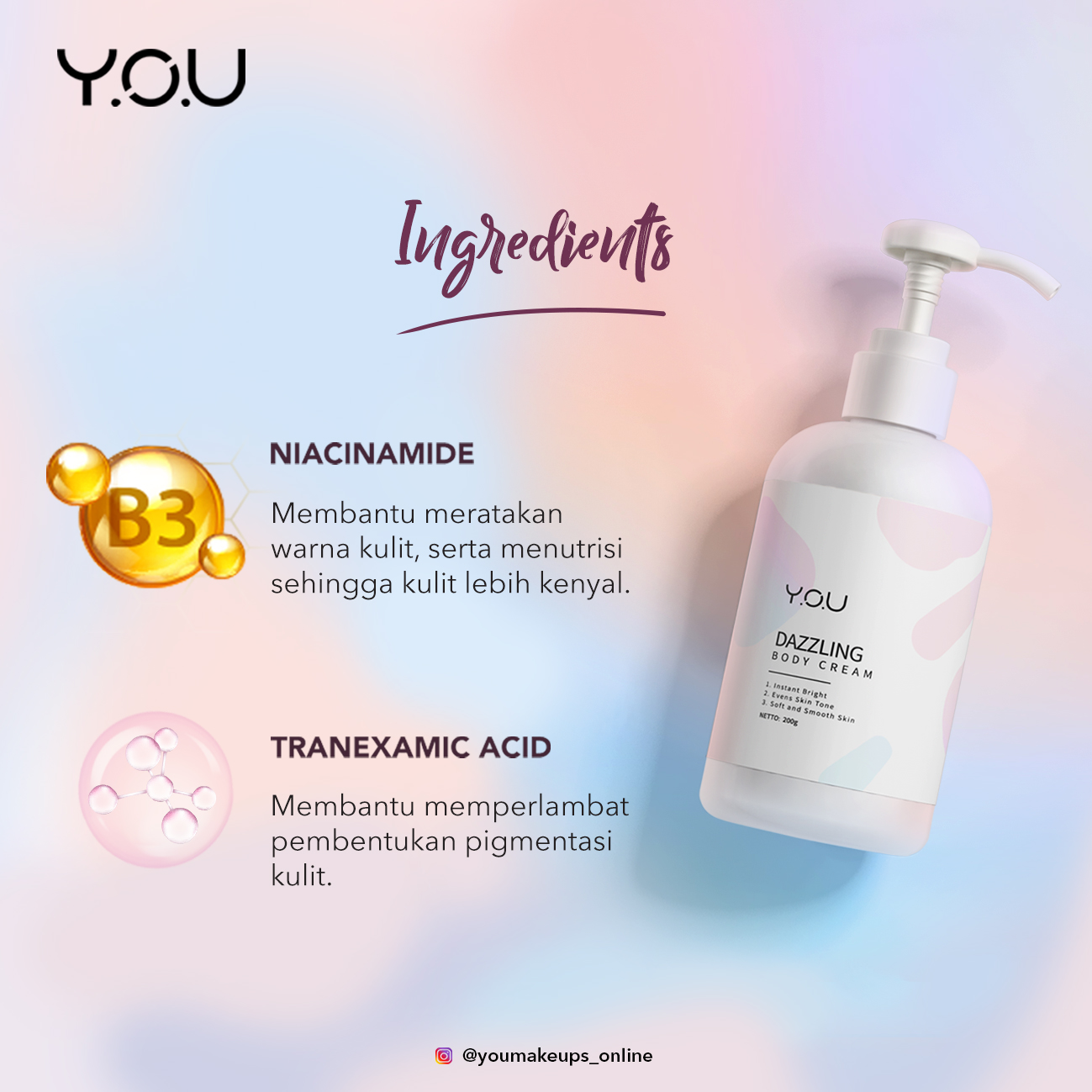 YOU Dazzling Body Cream 200gr *