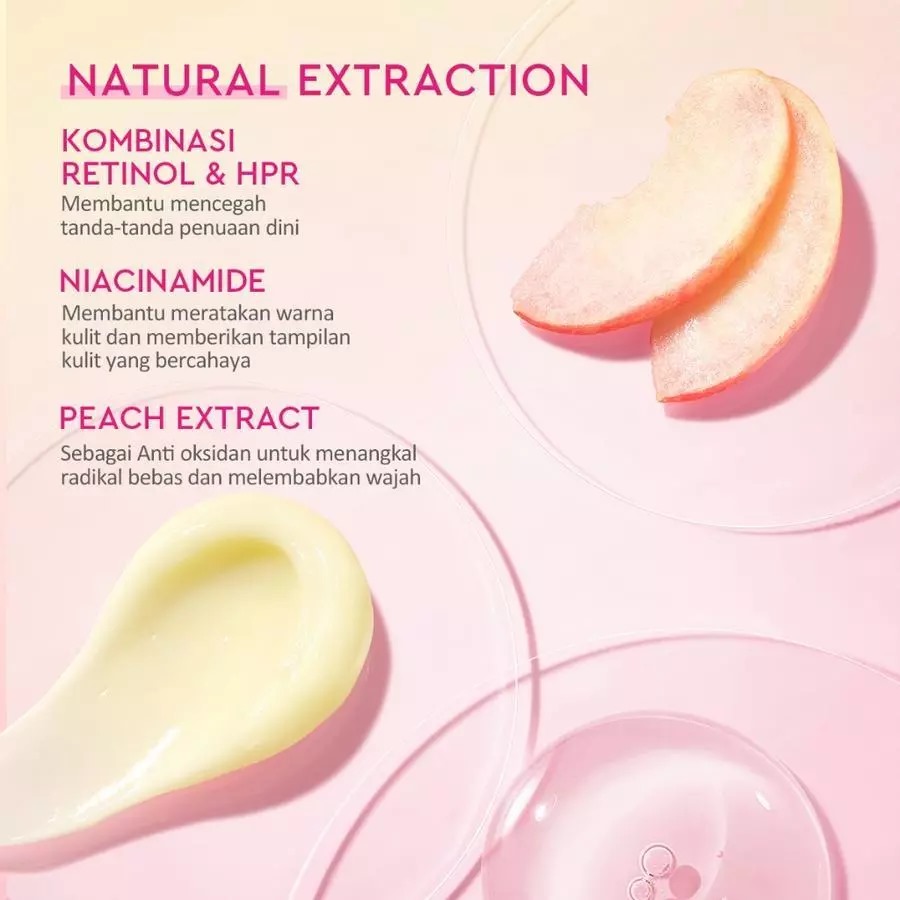(PAKET) Glad 2 Glow 2in1 Retinol Set -  Peach Retinol Moisturizer 30gr + Peach Retinol Serum 17ml