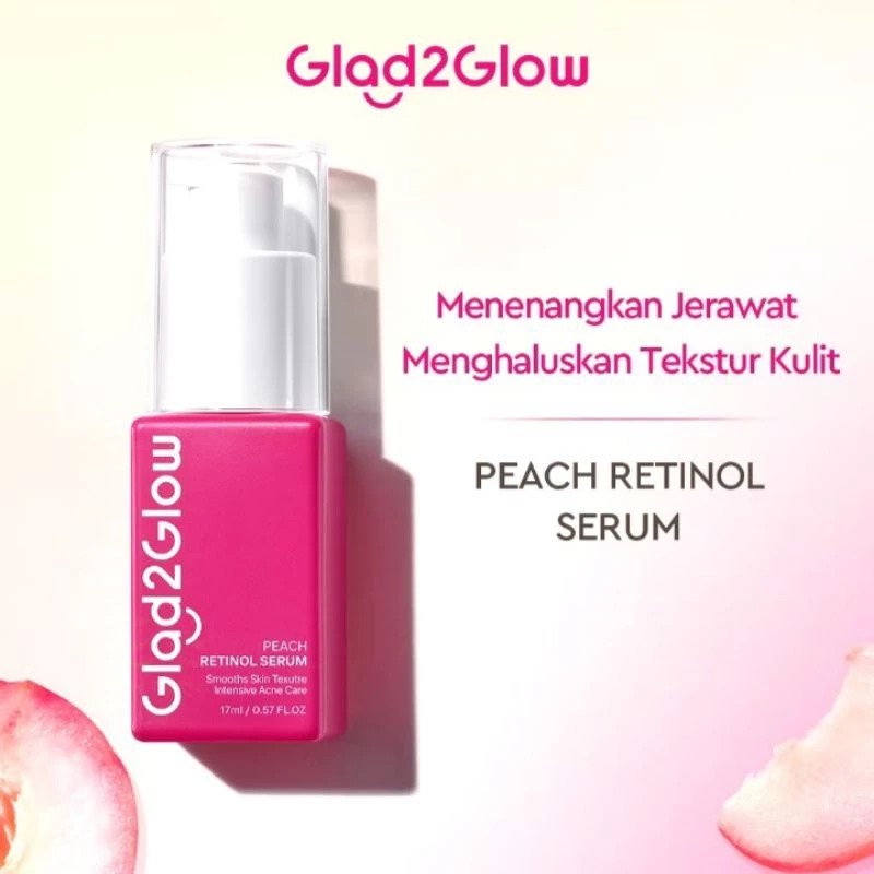 (PAKET) Glad 2 Glow 2in1 Retinol Set -  Peach Retinol Moisturizer 30gr + Peach Retinol Serum 17ml