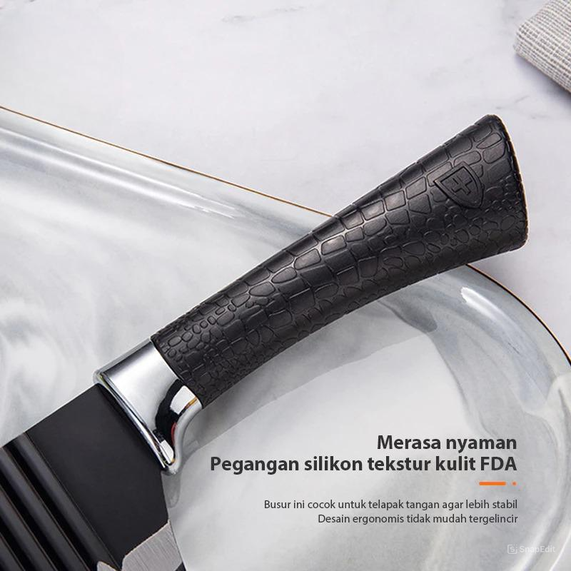 Pisau Set Isi 6pcs Bergerigi - Daily Use Sharp Knives (Pisau Set Dapur Stainless Steel Multifungsi)