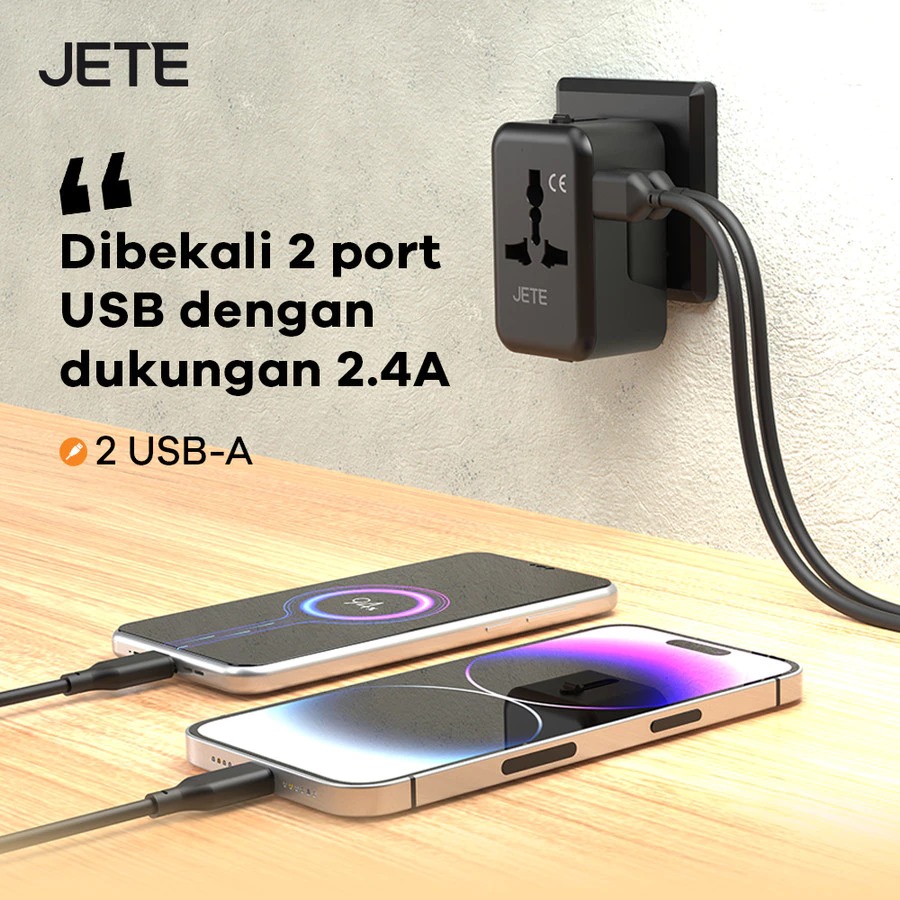 JETE Charger CN1 Series 4 Multiple Plug Combinations (USB A & USB Type-C)