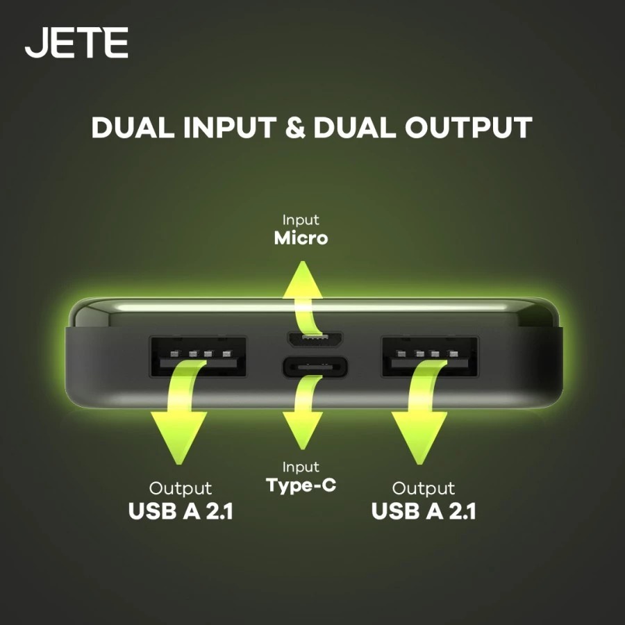 JETE Powerbank C8 Series Fast Charging 10000mAh - Smart IQ Technology