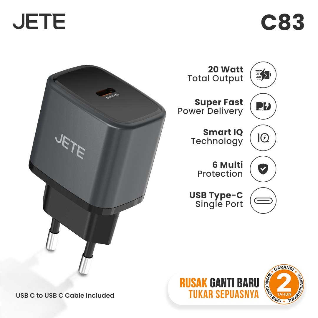 JETE Adaptor Batok C83 Type C 20W
