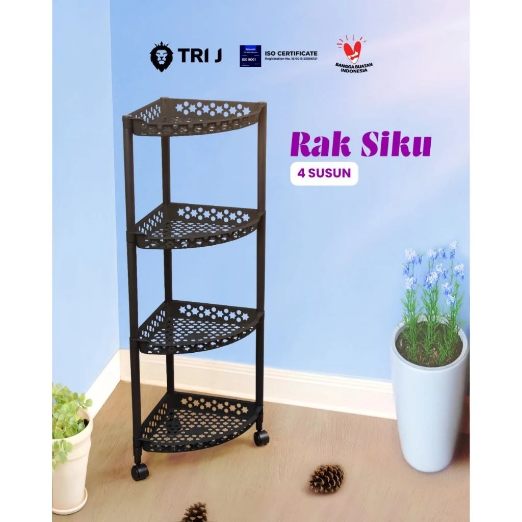 TRI J - Rak Siku 4 Susun (Rak Sudut Serbaguna)