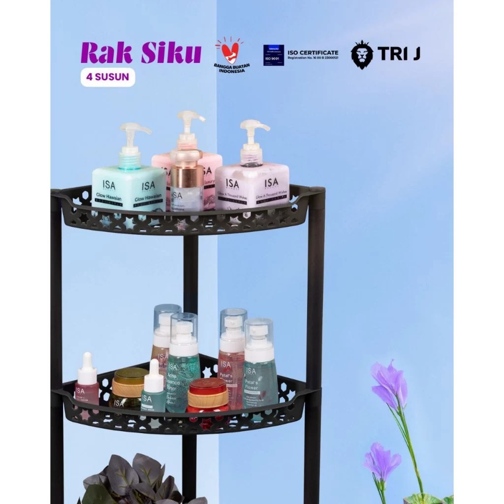 TRI J - Rak Siku 4 Susun (Rak Sudut Serbaguna)
