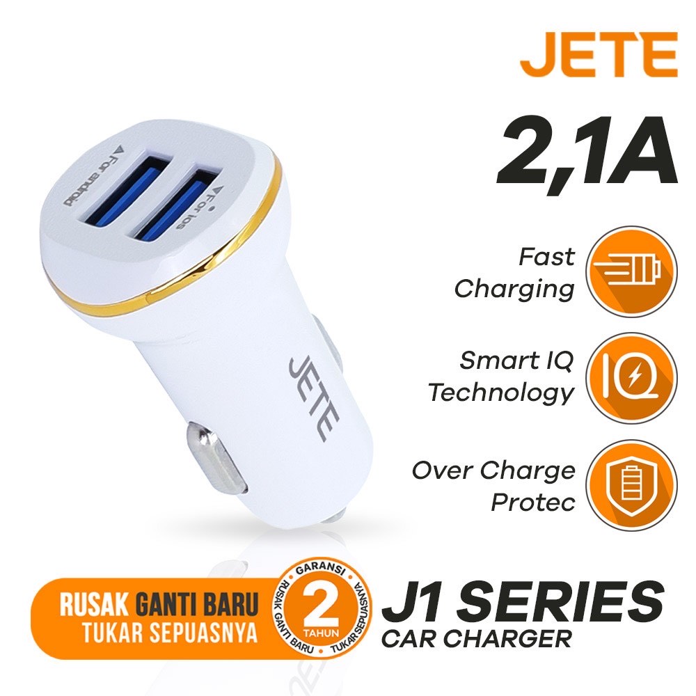 JETE Car Charger J1 2.1A with Smart IQ * JETE Car Charger J1 2.1A with Smart IQ *