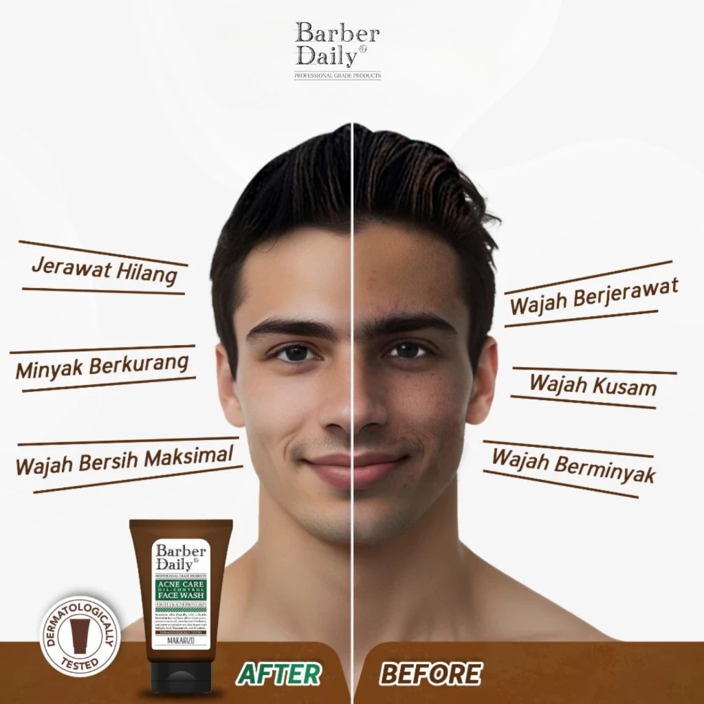 Makarizo Barber Daily Acne Care Oil Control Face Wash 100ml