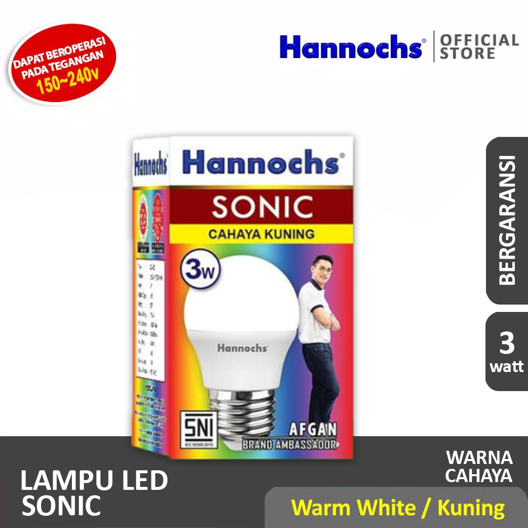 HANNOCHS Sonic Bohlam LED 3 Watt (3W) WW HANNOCHS Sonic Bohlam LED 3 Watt (3W) WW