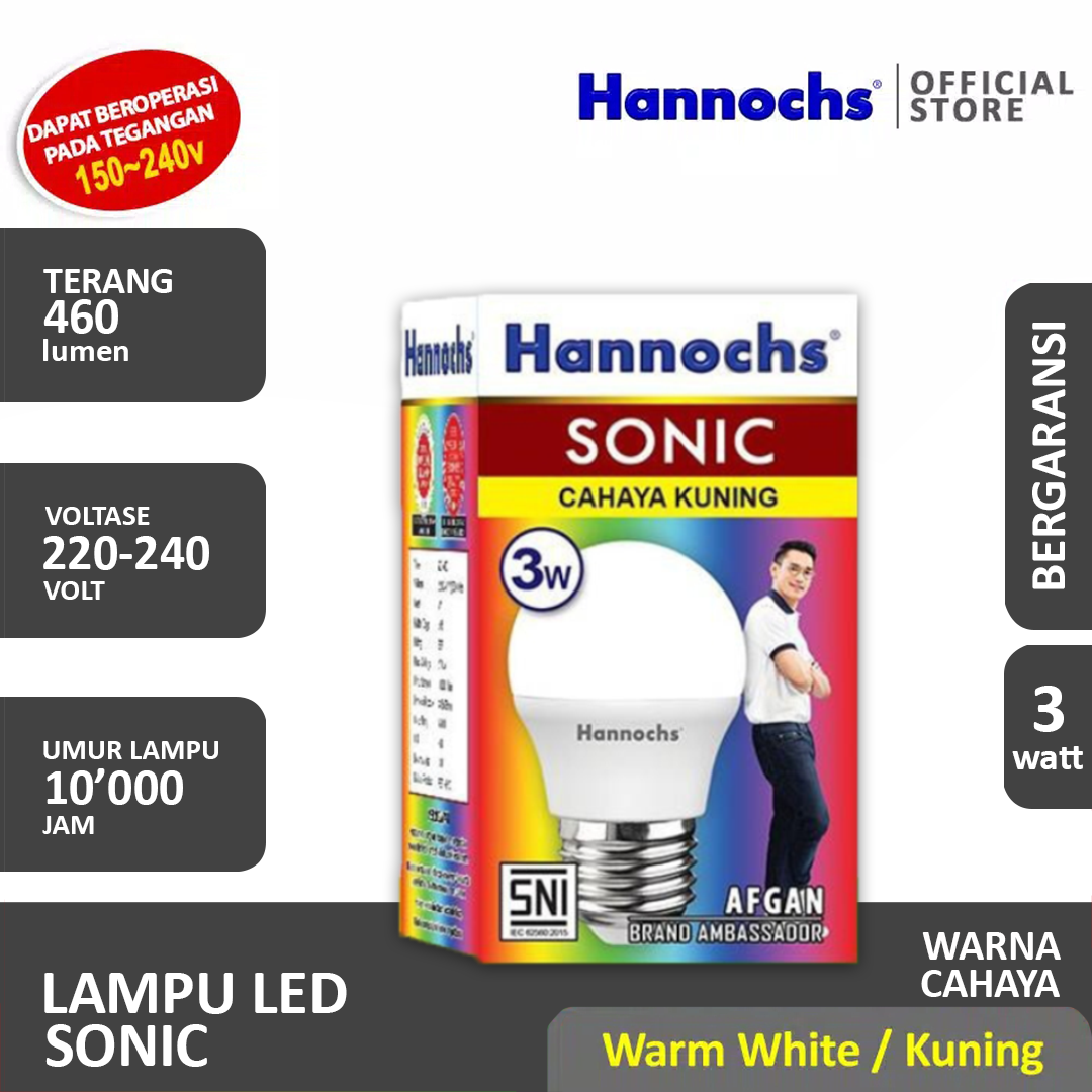 HANNOCHS Sonic Bohlam LED 3 Watt (3W) WW HANNOCHS Sonic Bohlam LED 3 Watt (3W) WW