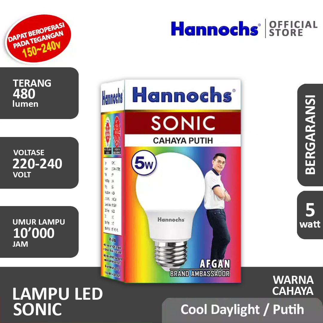 HANNOCHS Sonic Bohlam LED 5 Watt (5W) CDL HANNOCHS Sonic Bohlam LED 5 Watt (5W) CDL