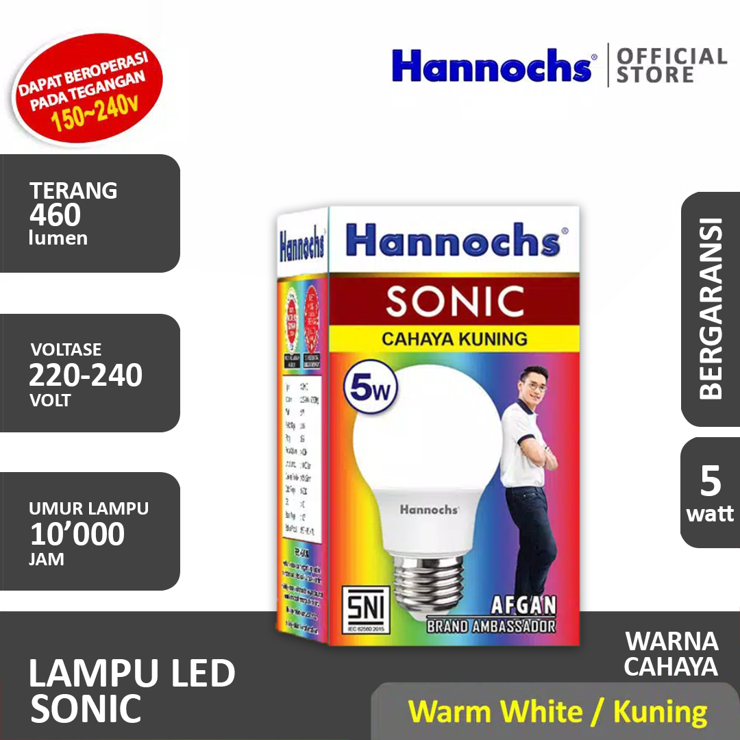 HANNOCHS Sonic Bohlam LED 5 Watt (5W) WW HANNOCHS Sonic Bohlam LED 5 Watt (5W) WW