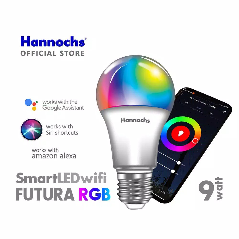 HANNOCHS WiFi Futura Smart LED Bohlam 9 Watt (9W) RGB HANNOCHS WiFi Futura Smart LED Bohlam 9 Watt (9W) RGB