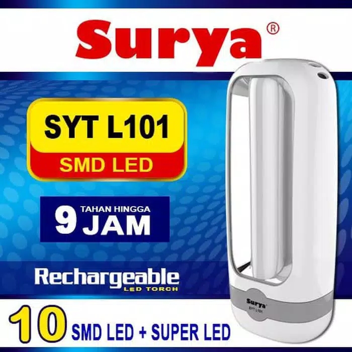 SURYA SYT L101 Senter + Lampu Darurat Rechargeable (Emergency Lamp + Flashlight) SURYA SYT L101 Senter + Lampu Darurat Rechargeable (Emergency Lamp + Flashlight)